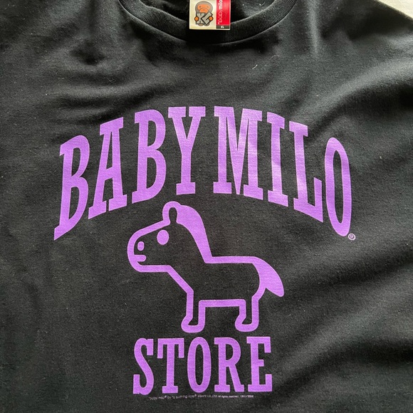 Men’s Bathing Ape Baby Milo t-shirt XL in black and purple - Picture 2 of 6